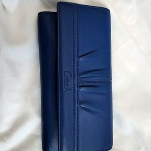 Blue Coach leather wallet w checkbook